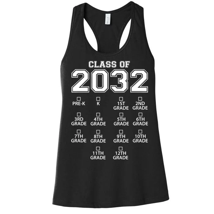 Class Of 2032 Grades Checklist Funny Women's Racerback Tank