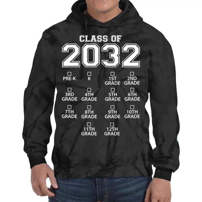 Class Of 2032 Grades Checklist Funny Tie Dye Hoodie