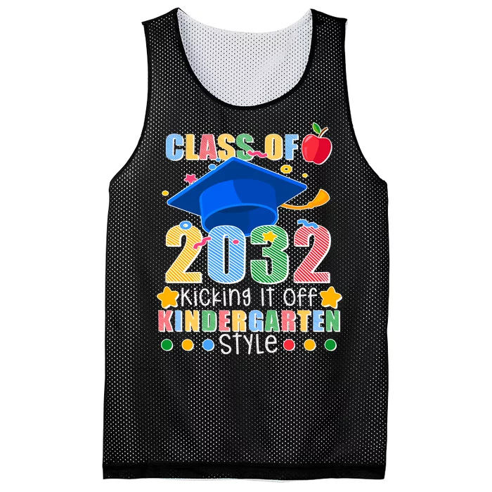 Class of 2032 Kicking off Kindergarten Mesh Reversible Basketball Jersey Tank