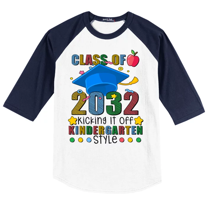 Class of 2032 Kicking off Kindergarten Baseball Sleeve Shirt