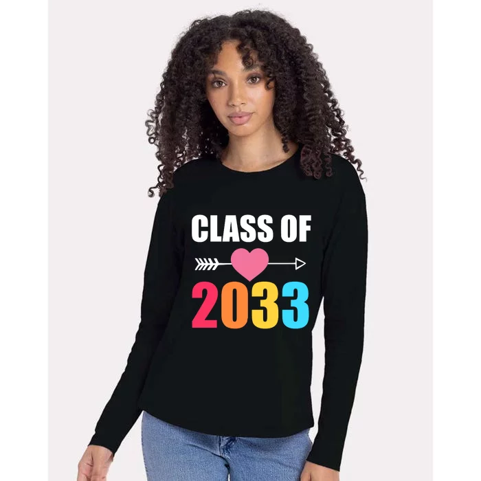 Class of 2033 School Kindergarten Colorful Womens Cotton Relaxed Long Sleeve T-Shirt