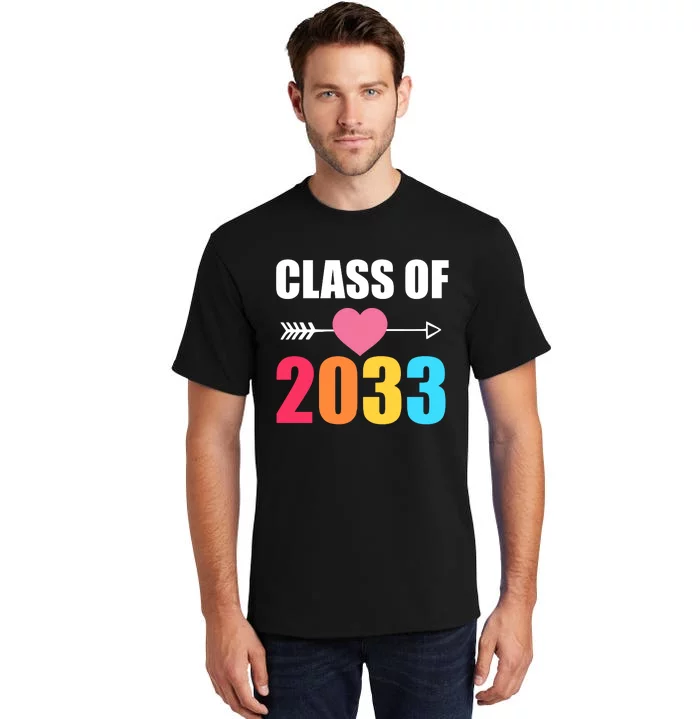 Class of 2033 School Kindergarten Colorful Tall T-Shirt