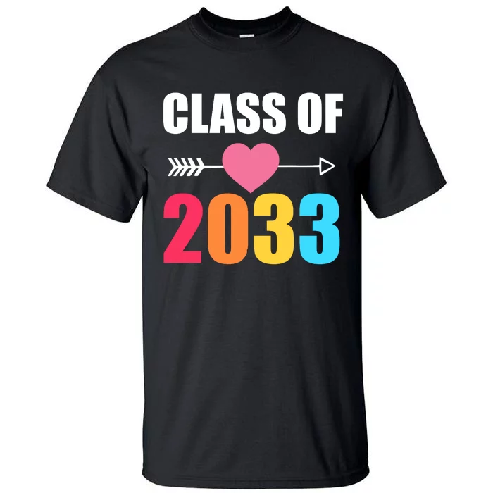 Class of 2033 School Kindergarten Colorful Tall T-Shirt