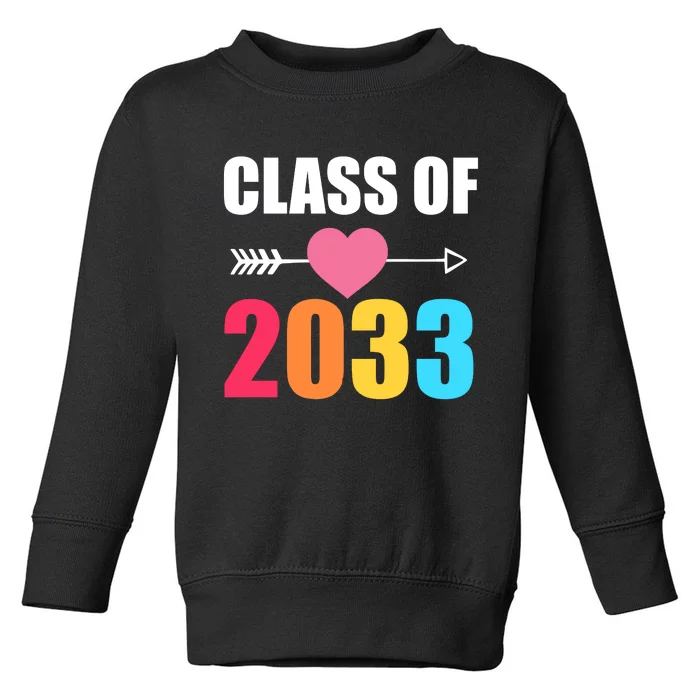 Class of 2033 School Kindergarten Colorful Toddler Sweatshirt