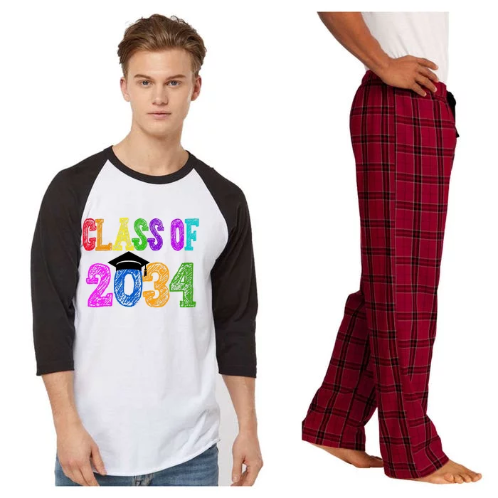 Class Of 2034 Graduation First Day Of School Raglan Sleeve Pajama Set