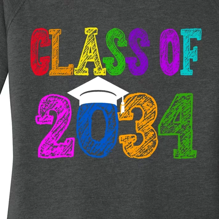 Class Of 2034 Graduation First Day Of School Women's Perfect Tri Tunic Long Sleeve Shirt