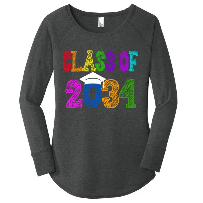 Class Of 2034 Graduation First Day Of School Women's Perfect Tri Tunic Long Sleeve Shirt