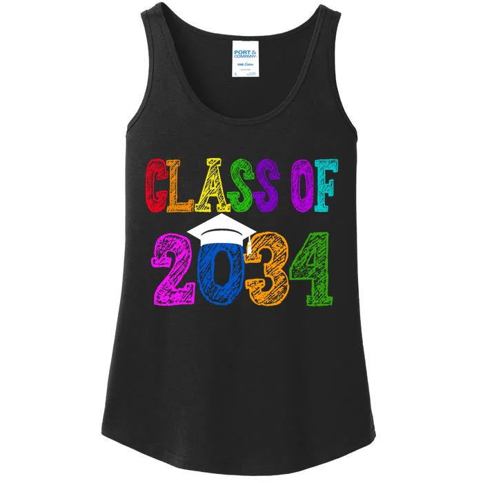 Class Of 2034 Graduation First Day Of School Ladies Essential Tank