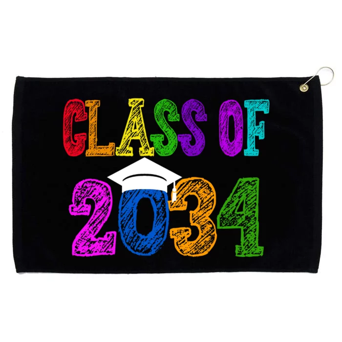 Class Of 2034 Graduation First Day Of School Grommeted Golf Towel