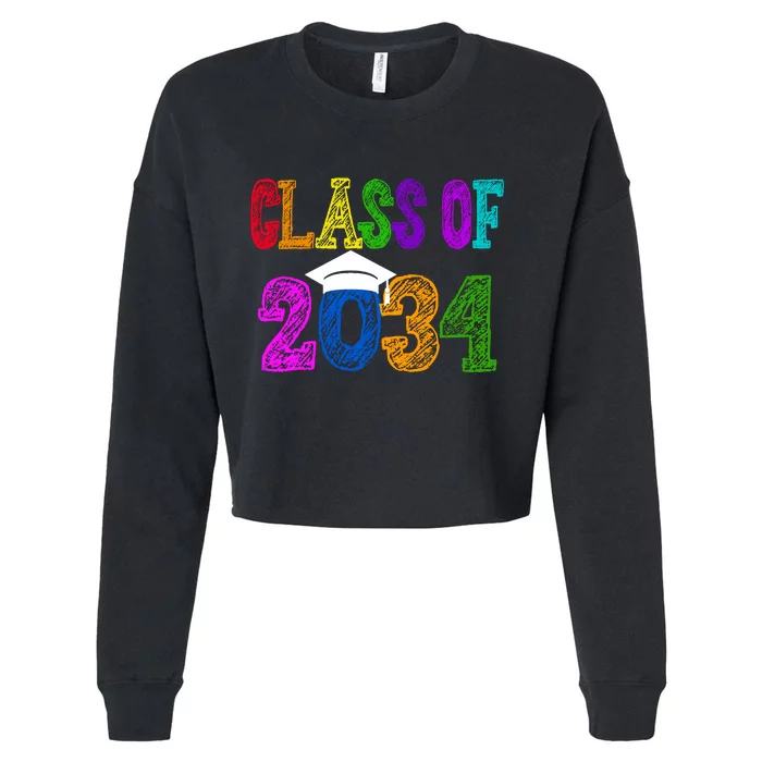 Class Of 2034 Graduation First Day Of School Cropped Pullover Crew