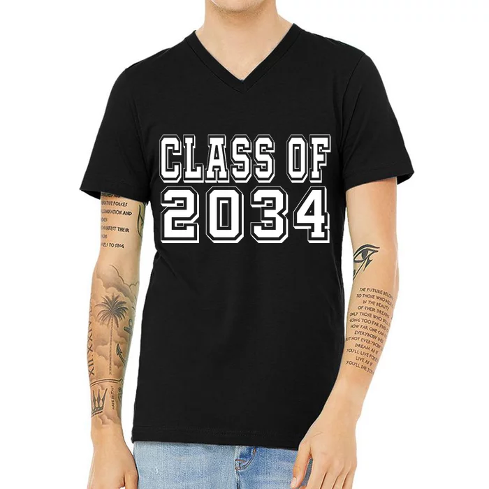 Class Of 2034 Grow With Me V-Neck T-Shirt