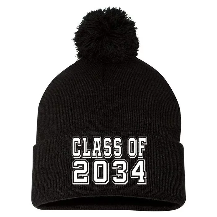 Class Of 2034 Grow With Me Pom Pom 12in Knit Beanie