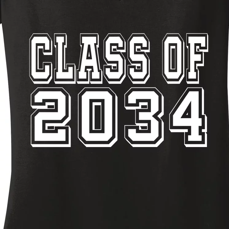 Class Of 2034 Grow With Me Women's V-Neck T-Shirt