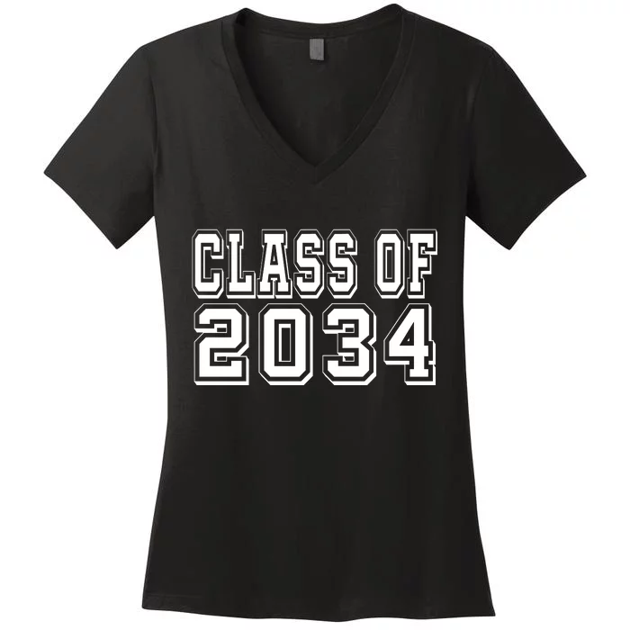 Class Of 2034 Grow With Me Women's V-Neck T-Shirt