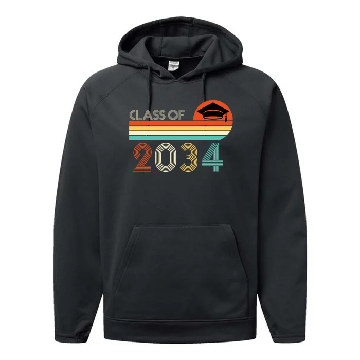 Class Of 2034 Grow With Me Pre-K Graduate Vintage Performance Fleece Hoodie