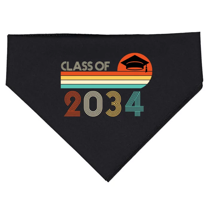 Class Of 2034 Grow With Me Pre-K Graduate Vintage USA-Made Doggie Bandana