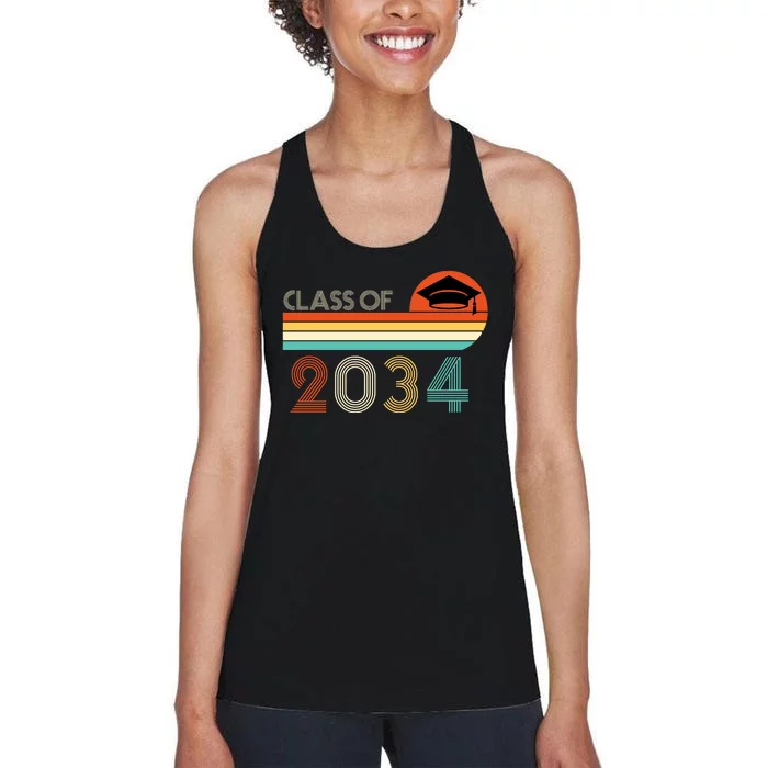 Class Of 2034 Grow With Me Pre-K Graduate Vintage Women's Racerback Tank