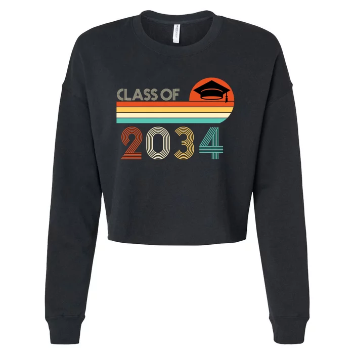 Class Of 2034 Grow With Me Pre-K Graduate Vintage Cropped Pullover Crew