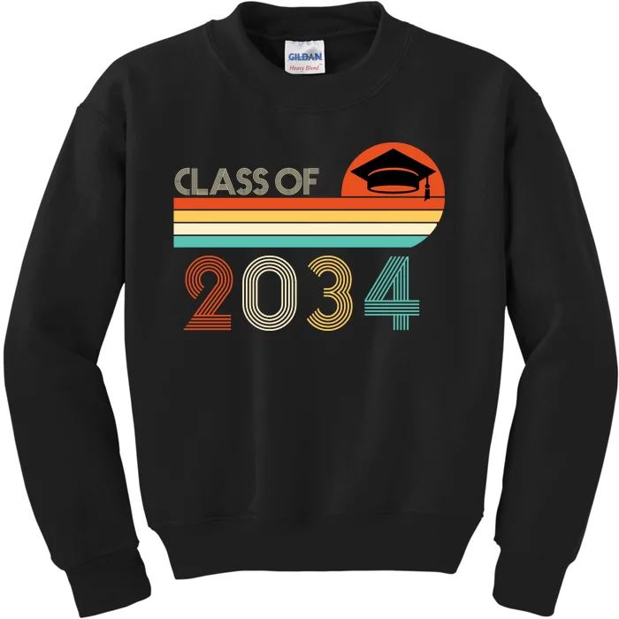 Class Of 2034 Grow With Me Pre-K Graduate Vintage Kids Sweatshirt