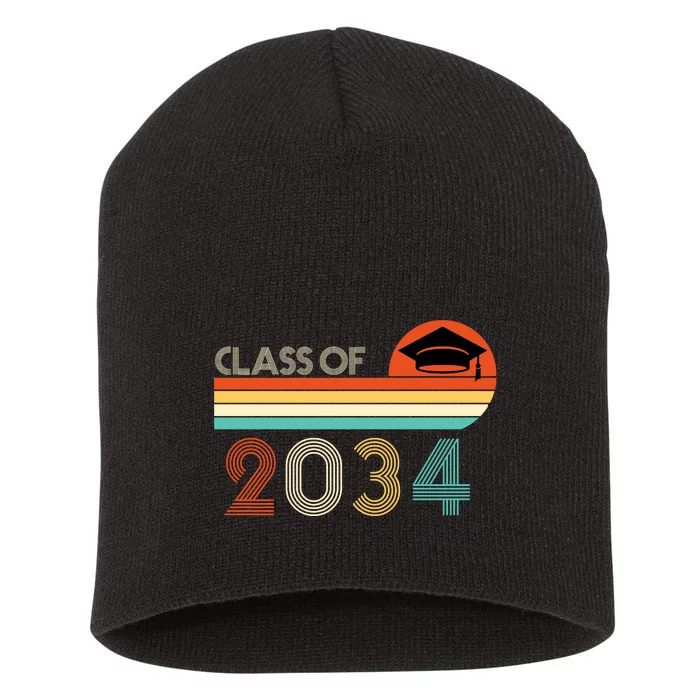 Class Of 2034 Grow With Me Pre-K Graduate Vintage Short Acrylic Beanie