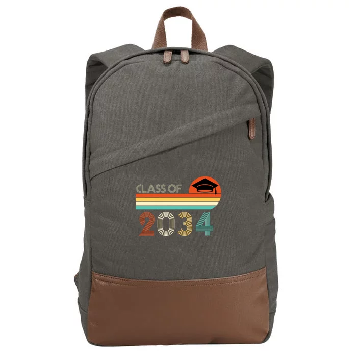 Class Of 2034 Grow With Me Pre-K Graduate Vintage Cotton Canvas Backpack