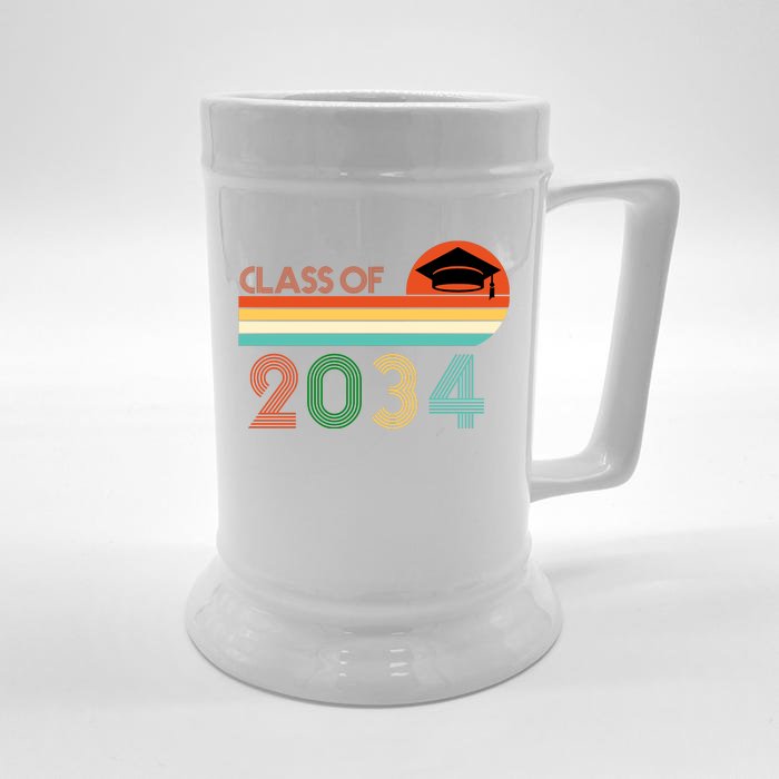 Class Of 2034 Grow With Me Pre-K Graduate Vintage Front & Back Beer Stein