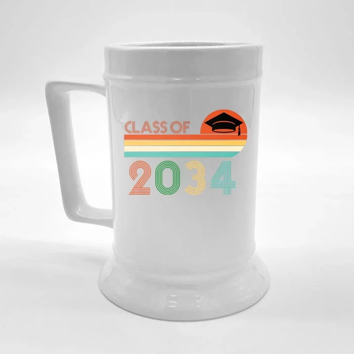 Class Of 2034 Grow With Me Pre-K Graduate Vintage Front & Back Beer Stein