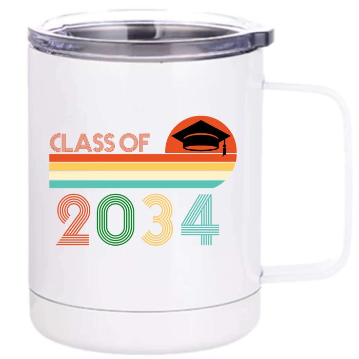 Class Of 2034 Grow With Me Pre-K Graduate Vintage Front & Back 12oz Stainless Steel Tumbler Cup