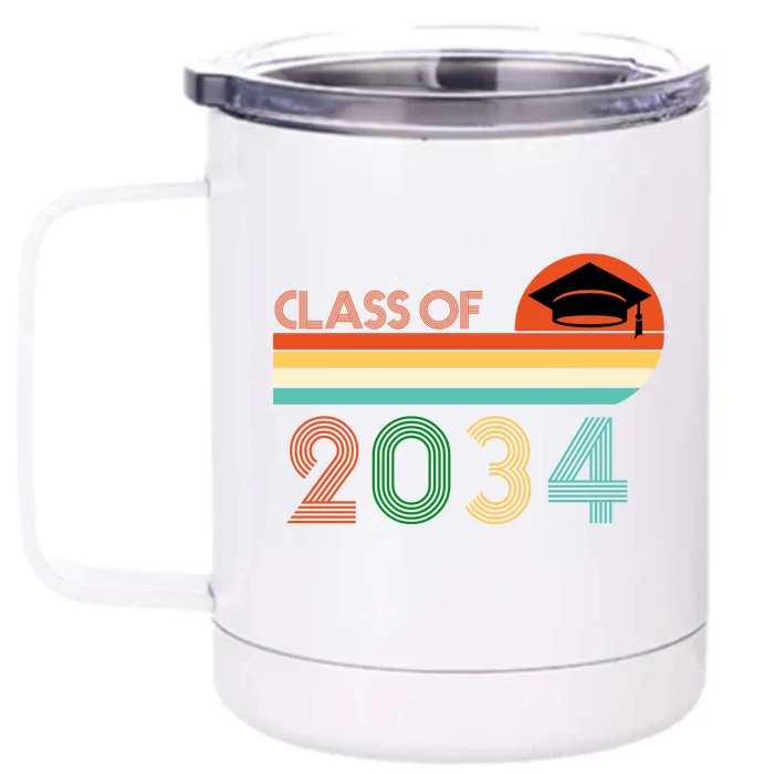 Class Of 2034 Grow With Me Pre-K Graduate Vintage Front & Back 12oz Stainless Steel Tumbler Cup