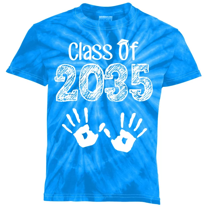 Class of 2035 Grow With Me Handprint Pre-K Kids Tie-Dye T-Shirt