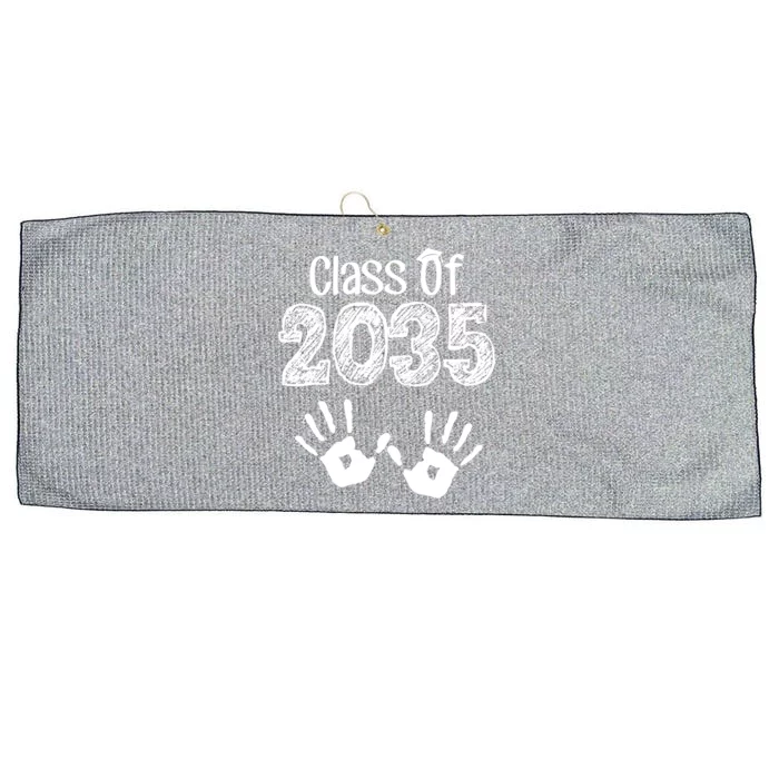 Class of 2035 Grow With Me Handprint Pre-K Large Microfiber Waffle Golf Towel