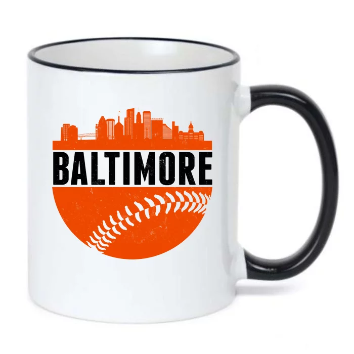 Classic Baltimore Skyline Baseball Black Color Changing Mug