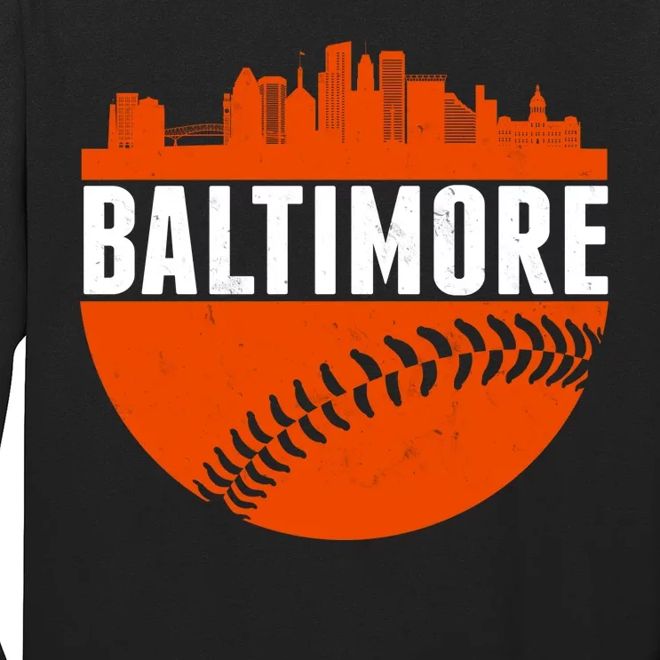 Classic Baltimore Skyline Baseball Long Sleeve Shirt