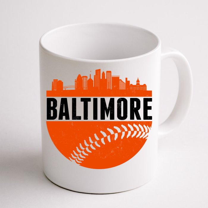 Classic Baltimore Skyline Baseball Front & Back Coffee Mug