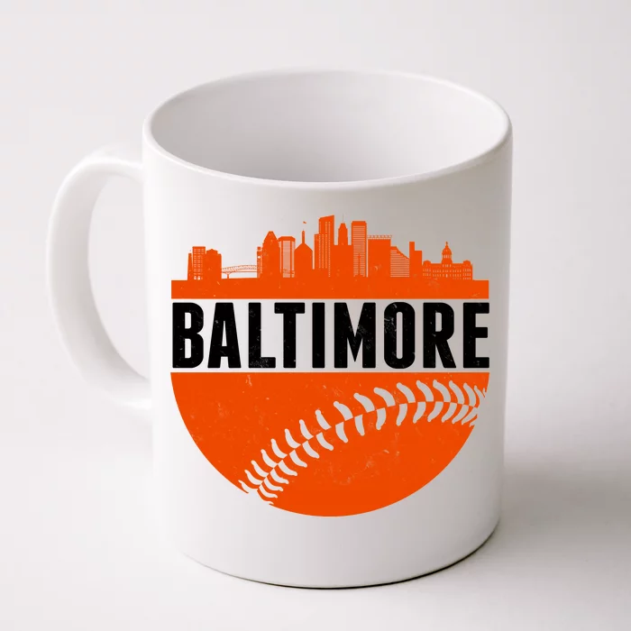 Classic Baltimore Skyline Baseball Front & Back Coffee Mug