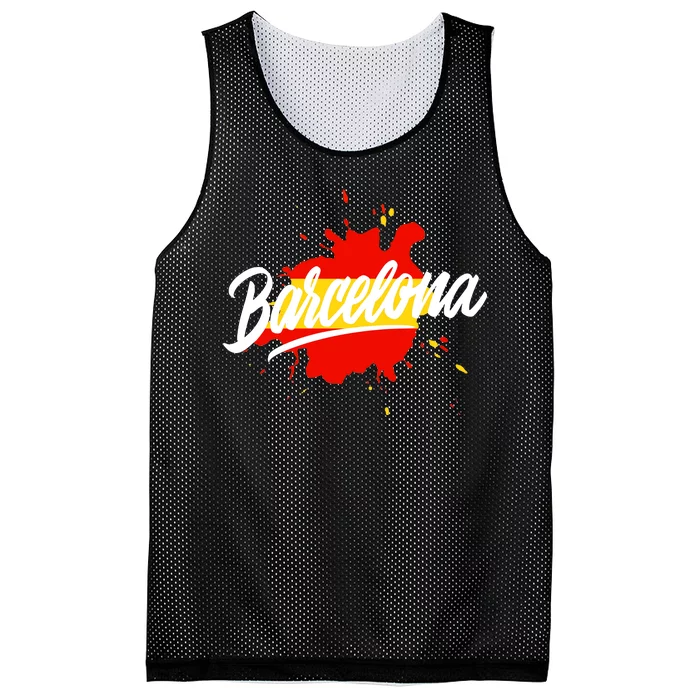 Classic Barcelona Flag Logo Mesh Reversible Basketball Jersey Tank