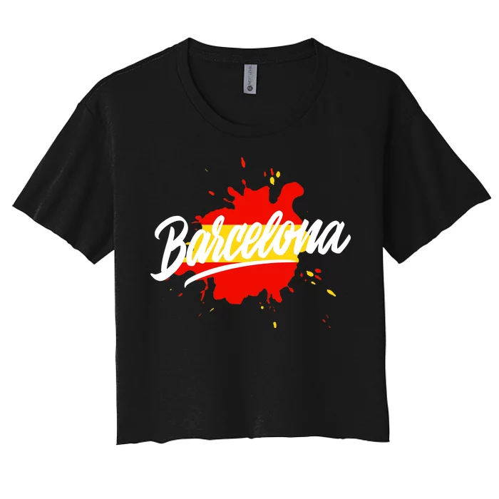 Classic Barcelona Flag Logo Women's Crop Top Tee