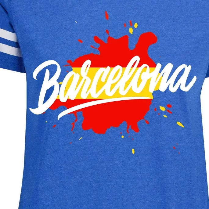 Classic Barcelona Flag Logo Enza Ladies Jersey Football T-Shirt