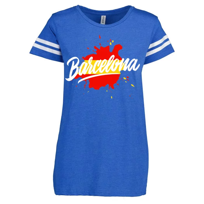 Classic Barcelona Flag Logo Enza Ladies Jersey Football T-Shirt