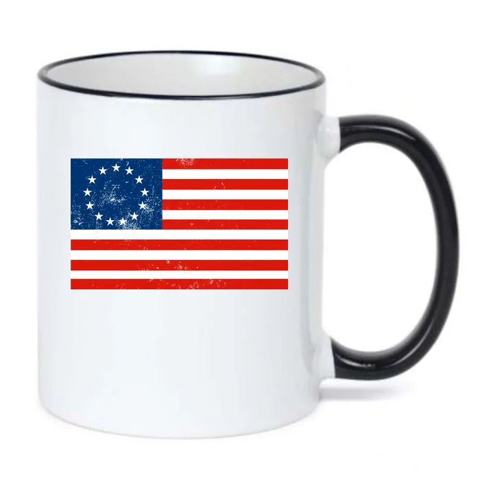 Classic Betsy Ross Flag Distressed Black Color Changing Mug