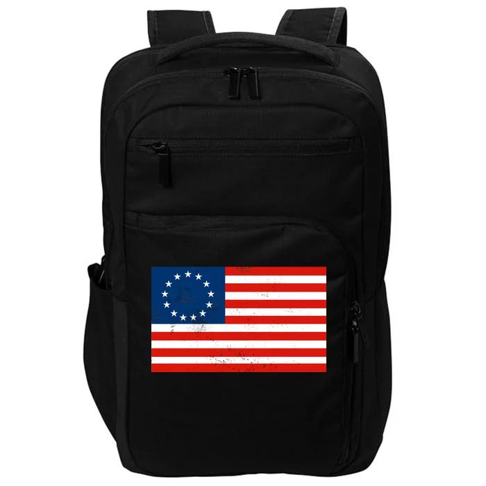 Classic Betsy Ross Flag Distressed Impact Tech Backpack