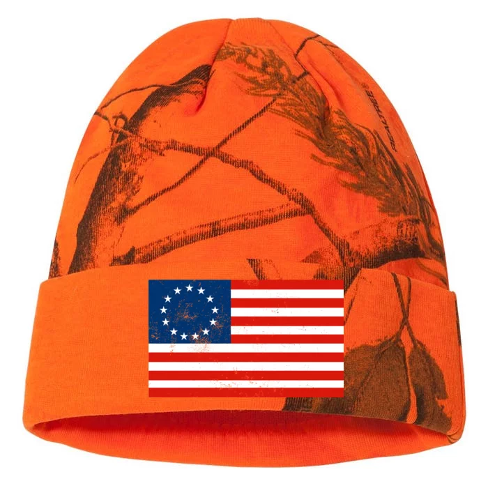 Classic Betsy Ross Flag Distressed Kati - 12in Camo Beanie