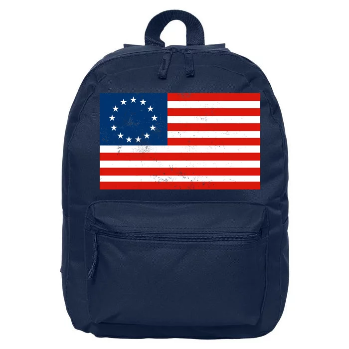 Classic Betsy Ross Flag Distressed 16 in Basic Backpack