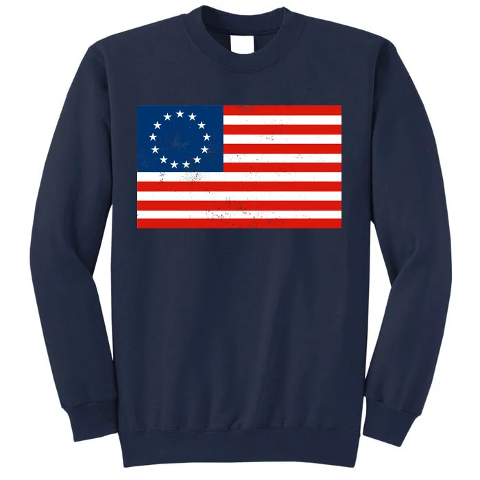 Classic Betsy Ross Flag Distressed Tall Sweatshirt