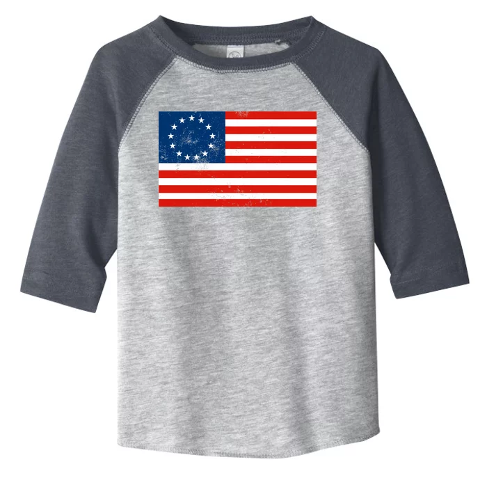 Classic Betsy Ross Flag Distressed Toddler Fine Jersey T-Shirt