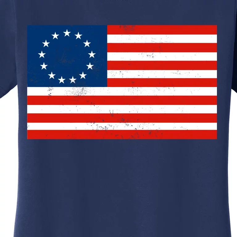 Classic Betsy Ross Flag Distressed Women's T-Shirt