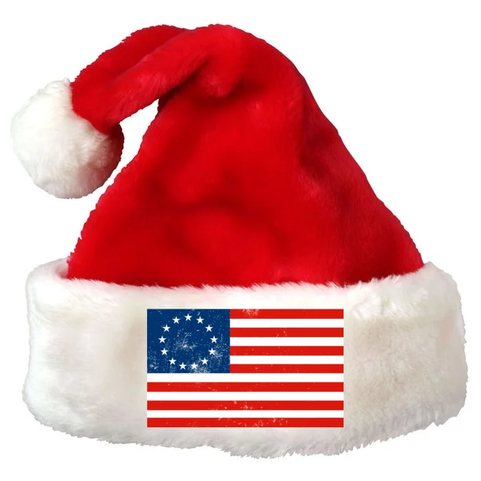 Classic Betsy Ross Flag Distressed Premium Christmas Santa Hat