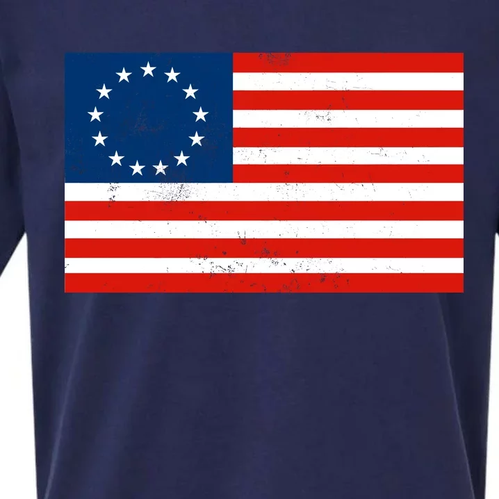 Classic Betsy Ross Flag Distressed Sueded Cloud Jersey T-Shirt