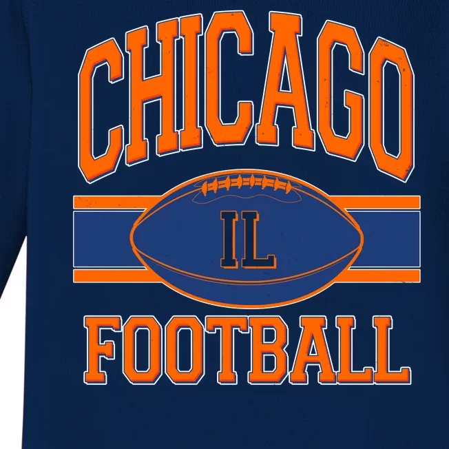 Classic Chicago IL Football Fan Logo Baby Long Sleeve Bodysuit