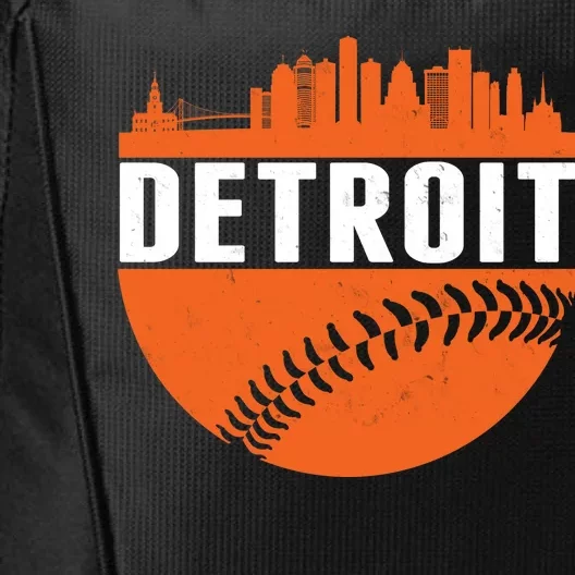 Classic Detroit Skyline Baseball City Backpack